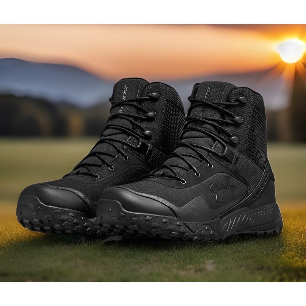 Under Armour Valsetz Black Waterproof Tactical Boots Mens Size 9.5 New Fast Ship